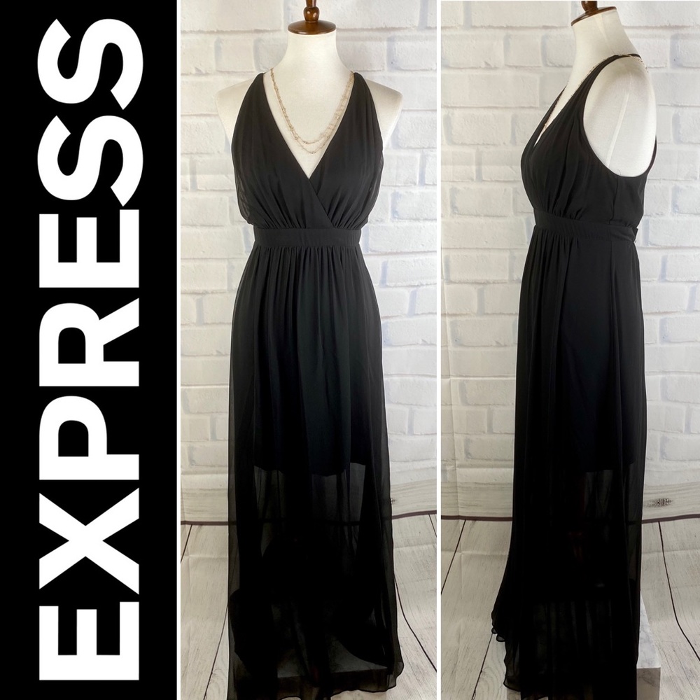 { Express } Black Empire Waist Maxi Dress